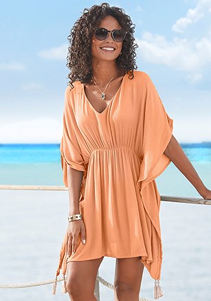 Tassel Detail V-Neck Cover Up product image (X29538.PY.1.SUMMERY)