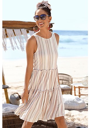 Tiered Stripe Dress product image (X29550BWST_1)
