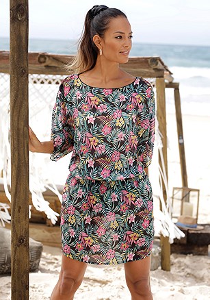 Tropical Print Cover Up product image (X29551.BKPR.6)