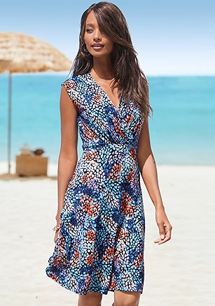 Print Wrap Look Dress product image (X29561.BLCO.1.summery)