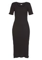 Black Fitted Short Sleeve Dress X29576 - alt image - 3