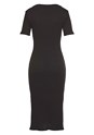 Black Fitted Short Sleeve Dress X29576 - alt image - 4