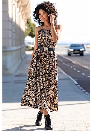 Leopard Print Midi Dress product image (X29602.LE.1A)