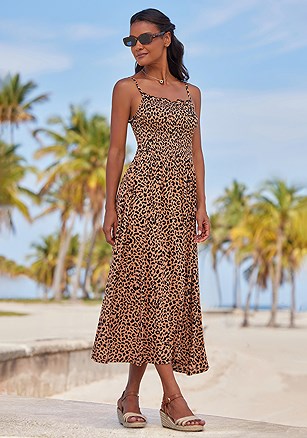 Leopard Print Midi Dress product image (X29602.LE.1G)