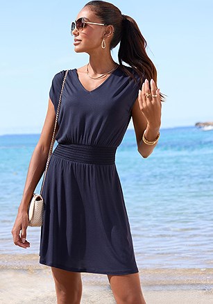 Smocked Waist Dress product image (X29833.NV.1)