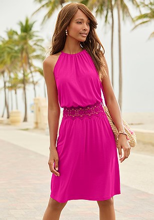 Crochet Detail Dress product image (X29855.PK.1L)