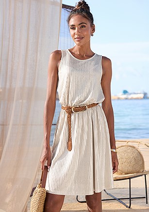 Metallic Sleeveless Dress product image (X29874.BEGD.1.KC)