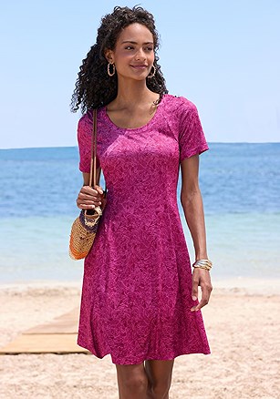 Short Sleeve Print Dress product image (X29965.BY.1)