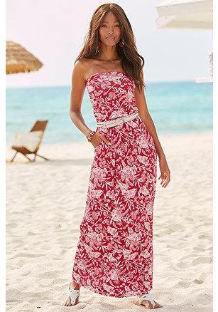 Bandeau Maxi Dress product image (X30011.RDWH.1)