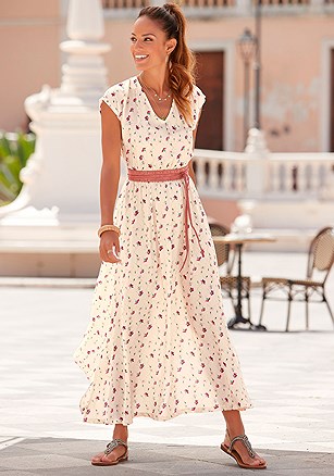 Floral V-Neck Maxi Dress product image (X30169.CRMU.1)