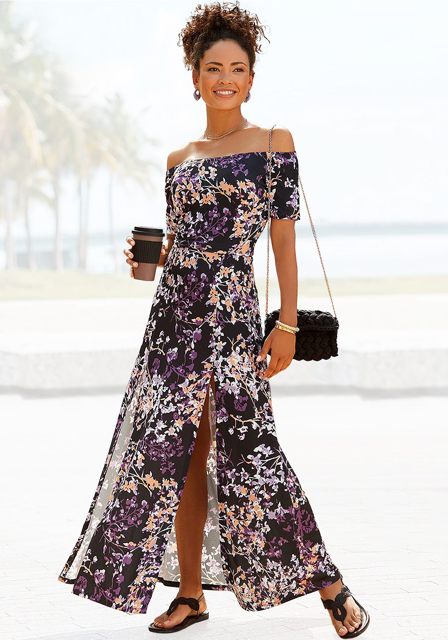Floral Off The Shoulder Maxi Dress