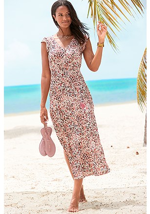 Floral Slit Maxi Dress product image (X30185.RSCR.1)