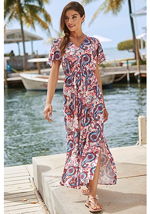 Cross Back Paisley Maxi Dress product image (X30196.PKMU.1)