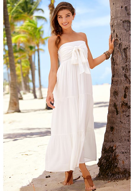 Smocked Strapless Maxi Dress Lascana