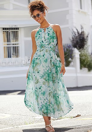 Floral Pleated Maxi Dress product image (X30227.BLMU.1)