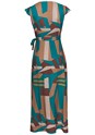Brown Multi Wrap Maxi Dress X30230 - alt image - 4