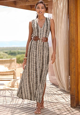 Sleeveless V-Neck Maxi Dress product image (X30317.BEBR.1.KC)