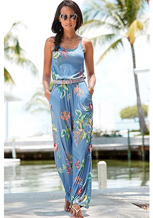 Floral Sleeveless Jumpsuit product image (X31100.NVPR.1)