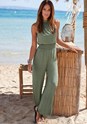 Khaki Halter Neck Jumpsuit X31104 - alt image - 1