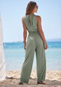 Khaki Halter Neck Jumpsuit X31104 - alt image - 2