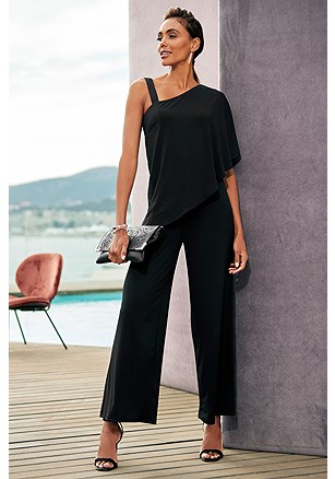 BRAIDED STRAP JUMPSUIT - Black