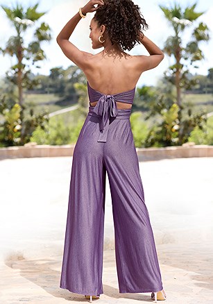 Tie Back Strapless Jumpsuit product image (X31357.PU.2)