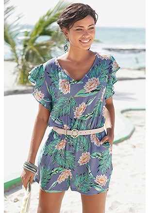 Floral Cut Out Romper product image (X32086NVPR_1)
