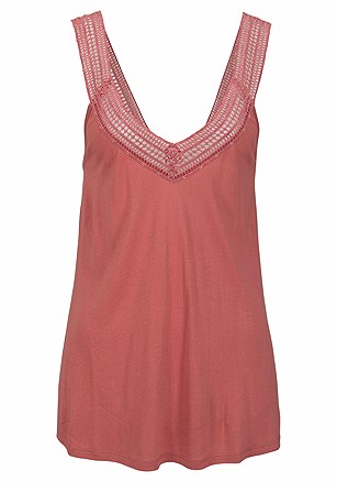 Lace V-Neck Tank Top product image (X33076-RD-02)