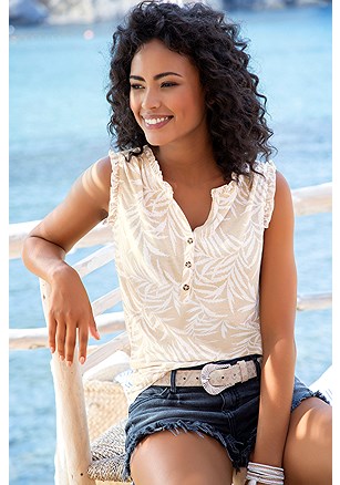 Tropical Print Top product image (X33255BE_1)