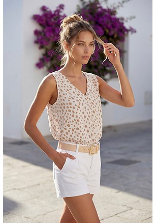 Printed V-Neck Tank Top product image (X33294.IVTP.5.1.2)
