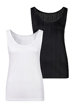2 Pk Textured Tank Tops product image (X33304BKWH_3)
