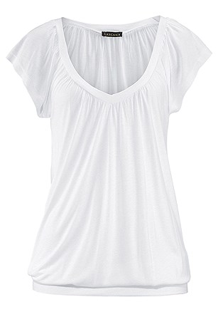 Casual V-Neck Top product image (X34006-WH_01)