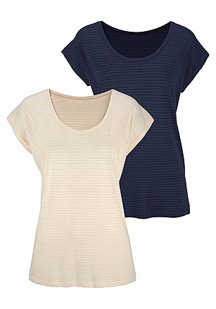2 Pk Short Sleeve Tops product image (X34098.NVWH.03)