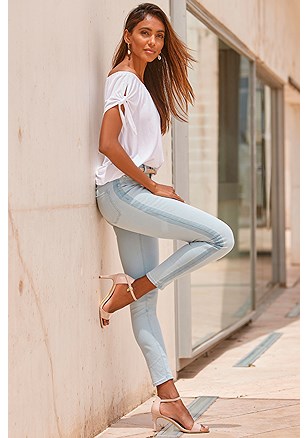 Side Stripe Jeans product image (X34114-WH_X38173-DE)