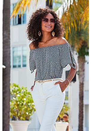Loose Cut Shoulder Tie Detail Top product image (X34114.GYPR.1.A)