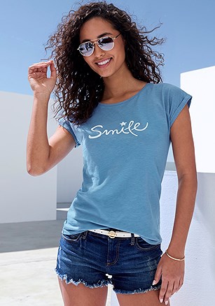 Graphic Short Sleeve Top product image (X34162.LB.1)