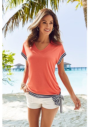 V-Neck Side Tie Top product image (X34167.COPA.1)