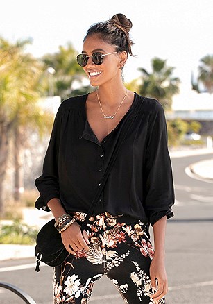 Button Up Blouse product image (X34404.BK.1b.INES)