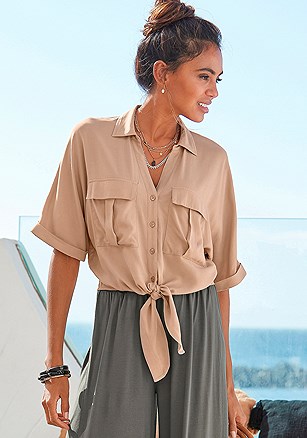 Tie Front Blouse product image (X34465.CA.1)