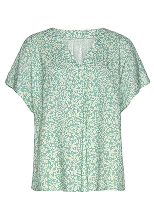 Printed V-Neck Blouse product image (X34466.GRPA.3)