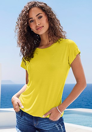 Round Neckline Short Sleeve Top product image (X34546.YL.2)