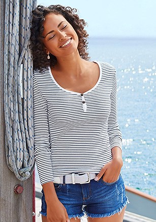 2 Pk Striped Long Sleeve Tops product image (X34561.NVWH.1)