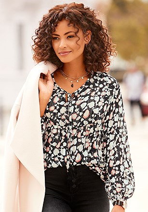 Airy Patterned Blouse product image (X34606.BKPR.1)