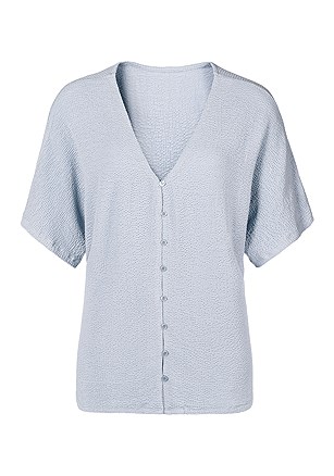 Button Down V-Neck Top product image (X34656.LB.3.A)