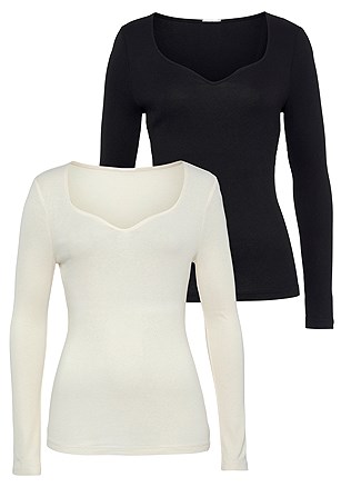 2 Pk Long Sleeve Tops product image (X34666.BKCR.3)