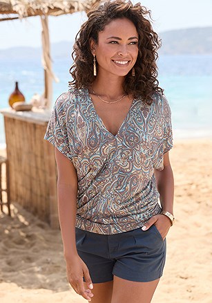 Printed Dolman Sleeve Top product image (X34700.MUPR.1)