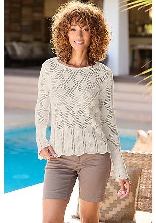 Open Work Scallop Trim Sweater product image (X34768.1.B2926)