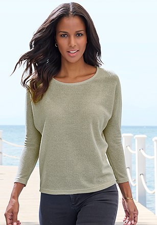 Long Sleeve Knit Top product image (X34890.DKGN.1)