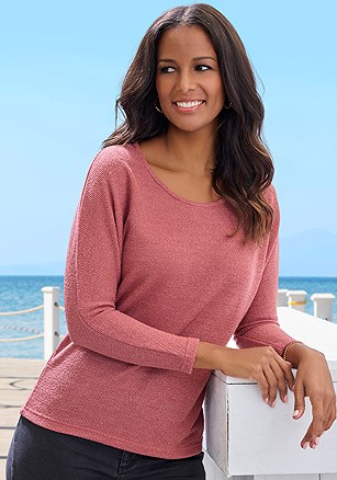 Long Sleeve Knit Top product image (X34890.RD.1)
