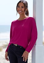 Link. textured long sleeve top (Product Display 9782) image - mobile.